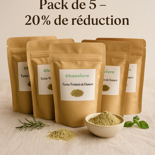 farine chanvre, farine protéinée, farine protéiné, protéine chanvre, farine CBD, protéine CBD, oméga 3, oméga 6, fibres, protéine végétale, vegan, farine vegan naturelle, pack