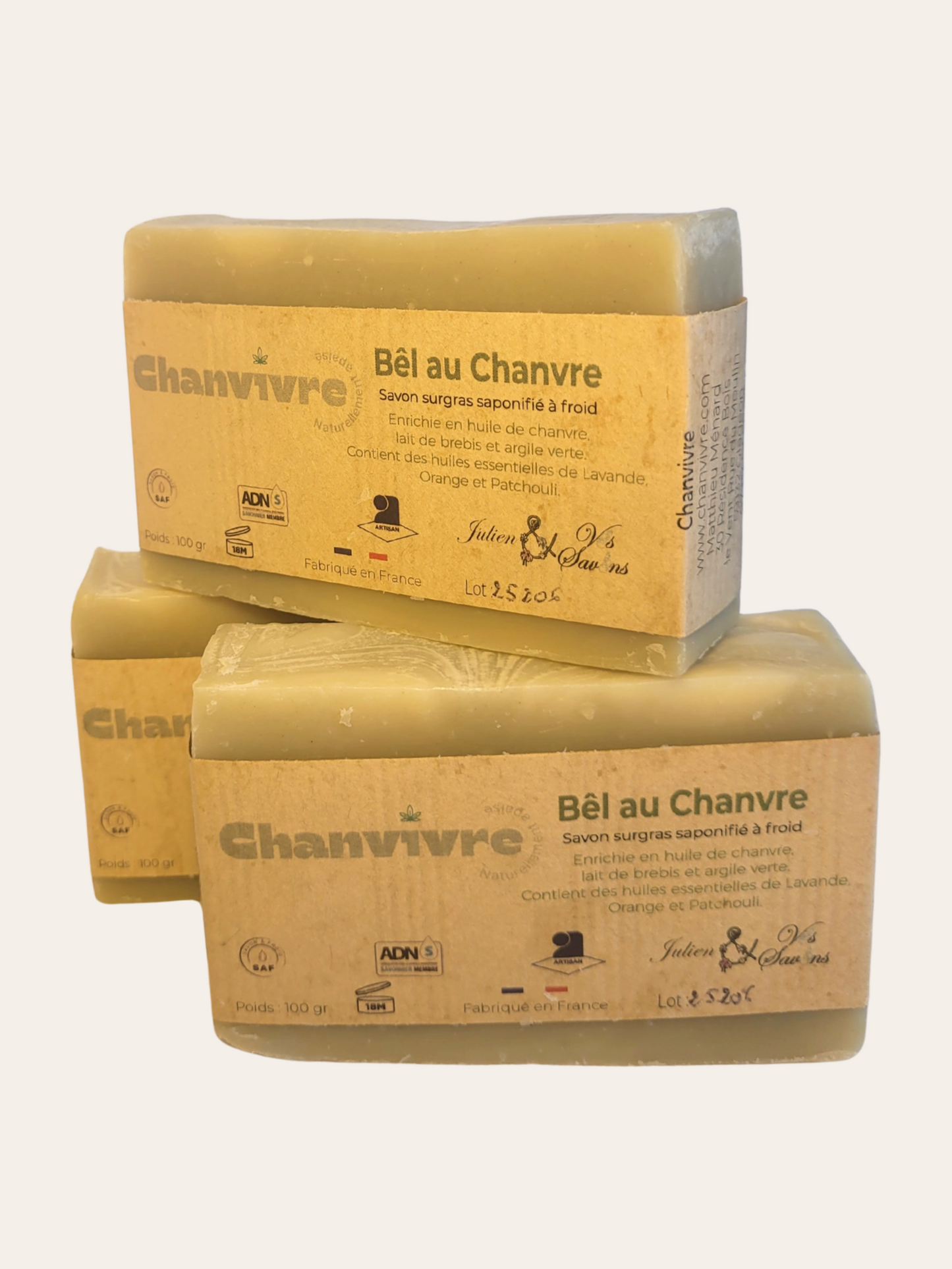 Pack 3 Savons au chanvre 100g